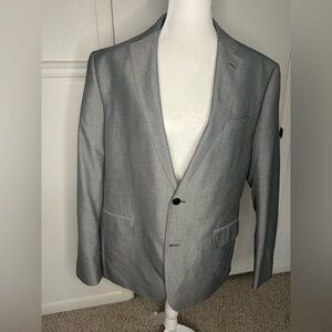 JCP J.ferrar Men’s Gray Blazer Sports Jacket Slim Fit Sz 44R
